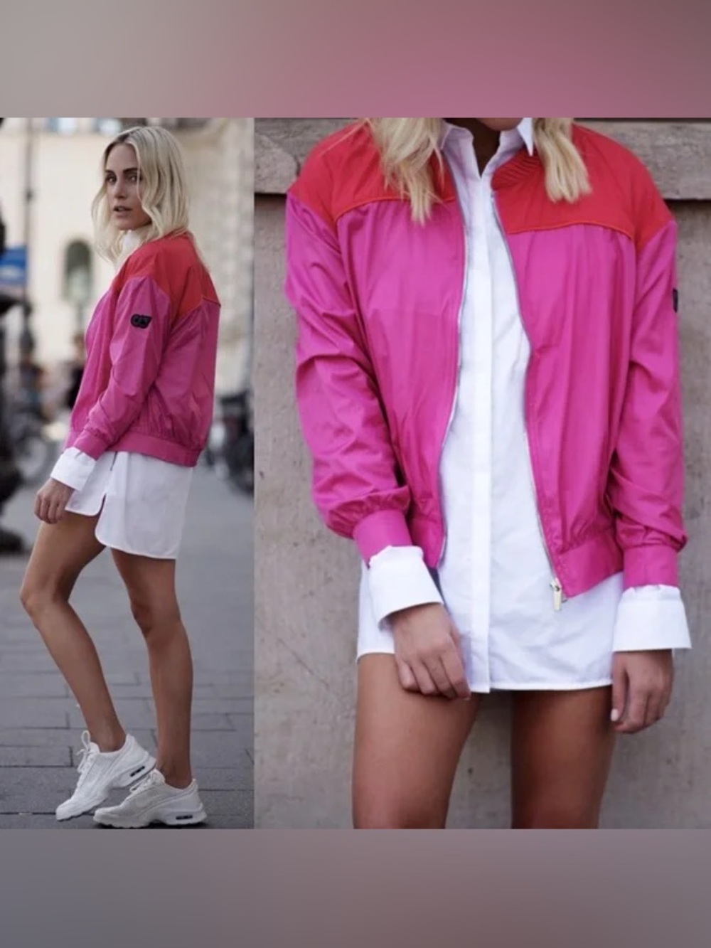 Alpha Tauri Retro Bomber Jacket
Pink Red Colorblock
Lightweight
Spring
Luxury
L